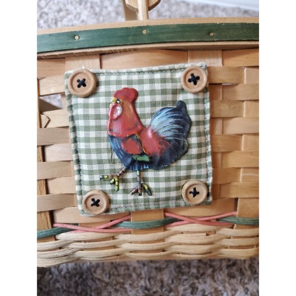 Rooster Weaved Handled Basket - Picture 3 of 6